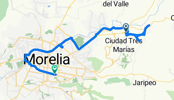 Ruta a Avenida Solidaridad 887–893, Morelia