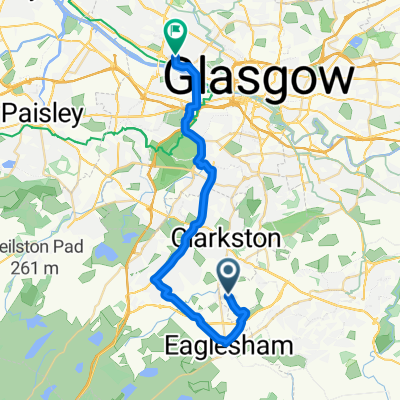 Route to 19 Crathie Dr, Glasgow