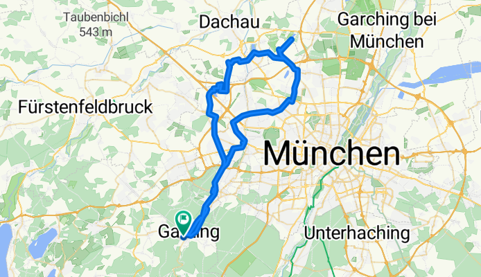 Obere Zugspitzstraße 17, Gauting to Obere Zugspitzstraße 1, Gauting