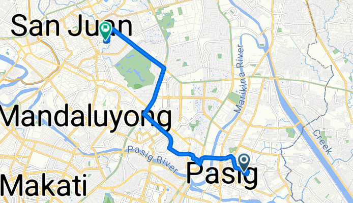 Victoriano Baltazar 496, Pasig to J. De Mesa 274, San Juan
