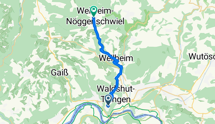 Eschenstraße 19, Waldshut-Tiengen nach Fohrenbachstraße 10, Weilheim
