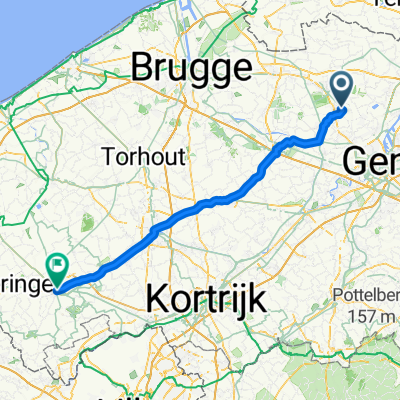 Molenstraat 162, Waarschoot naar Colaertplein 11, Ieper