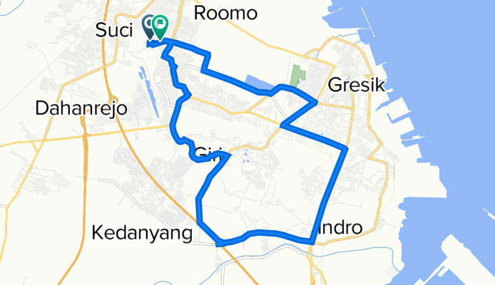 Jalan Tarakan III 2, Kecamatan Manyar to Jalan Brotonegoro Barat No.73, Kecamatan Manyar