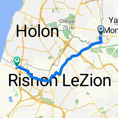 От רחוב הבנים 26, אור יהודה до רחוב השר חיים משה שפירא 6, Ришон-Лецийон