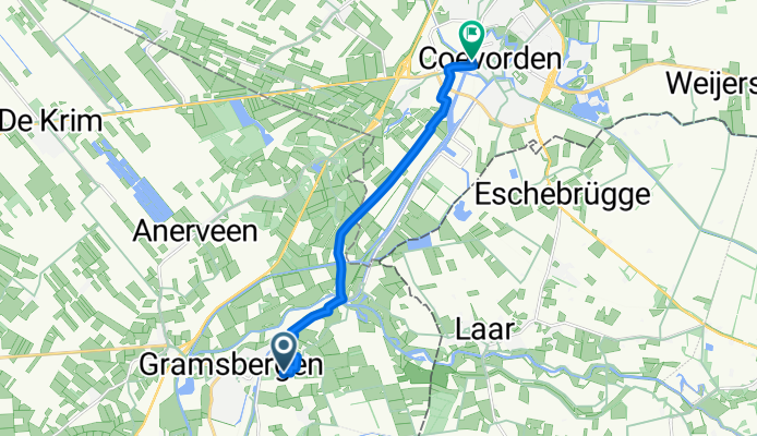 Boslaan, Gramsbergen naar E D S Plein, Coevorden