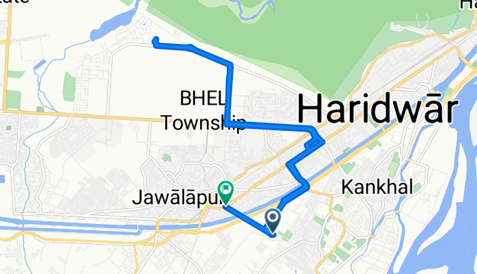 Route to Jwalapur Haridwar Road, Haridwar