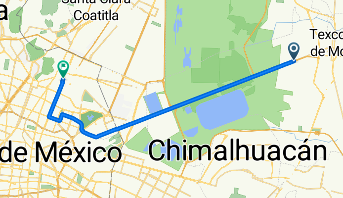 De Carretera Peñón-Texcoco, Texcoco de Mora a Avenida Ingeniero Eduardo Molina 8128, Ciudad de México