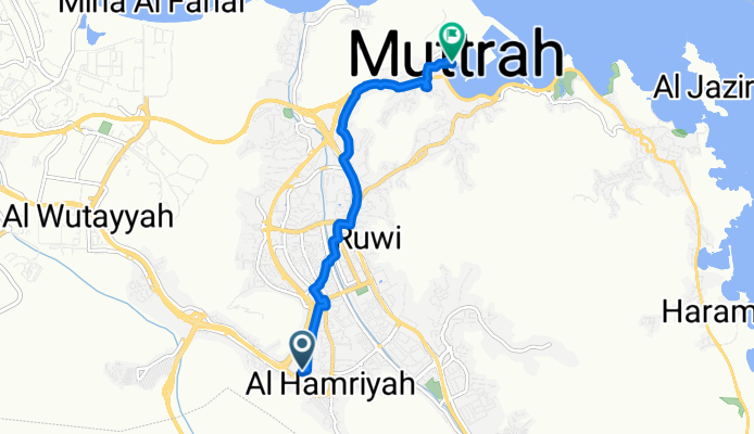 Route from Al Qalah Street, Muscat