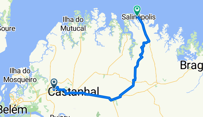 Route to Rua João Pessoa, 2309–2371, Salinópolis