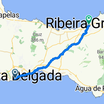De Ponta Delgada - Avenida Marginal - Campo São Francisco a Rua de Luís de Camões 11, Ribeira Grande