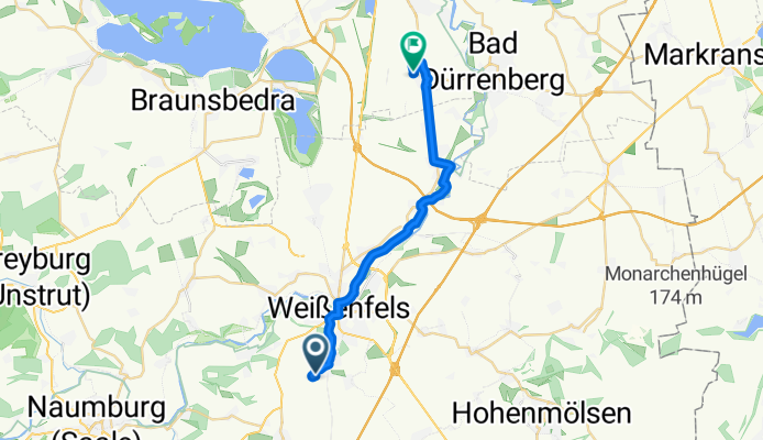 Bergstraße 39, Weißenfels nach Straße der Opfer des Faschismus, Leuna