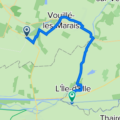 De Rue nationale 72, Chaillé-les-Marais à Le Passage 1, L'Île-d'Elle