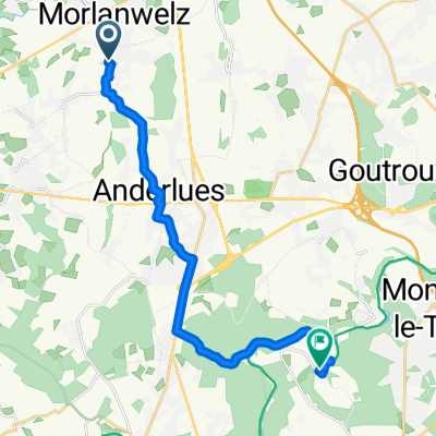 De Rue du Roujuste 62, Morlanwelz à GOZEE Abbaye d'Aulne, Thuin
