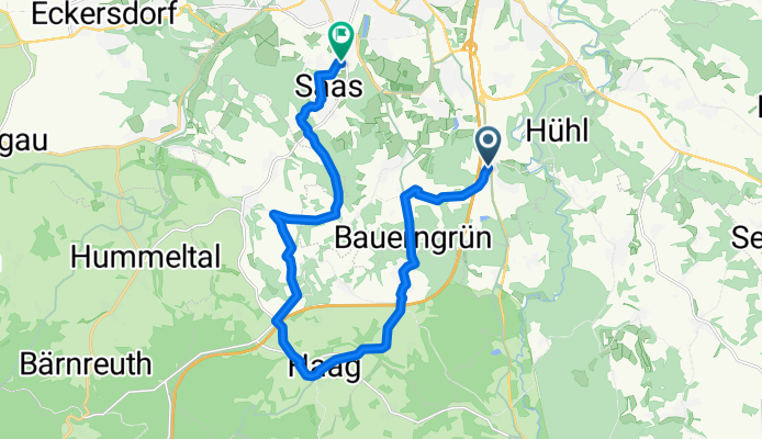 Wolfsbacher Straße 5, Bayreuth nach Gotthelfstraße 5, Bayreuth