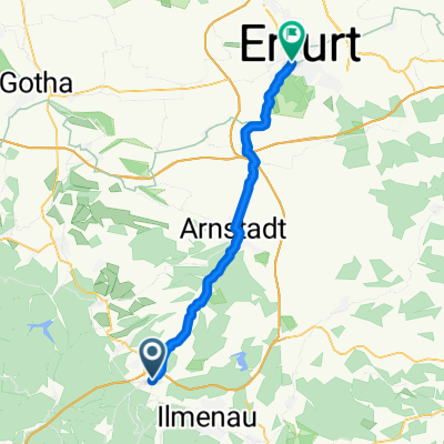 Ohrdrufer Straße 1, Geraberg nach Straße des Friedens 1, Erfurt