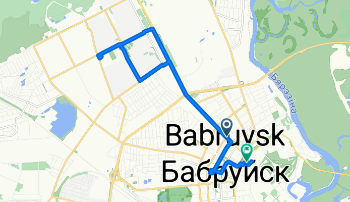 От улица Пушкина д.251, Бобруйск до улица Тухачевского 3, Бобруйск