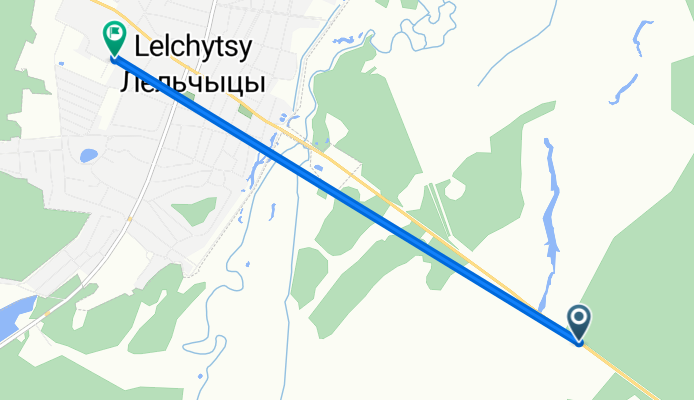 От Р128 до улица Юбилейная, Лельчыцы