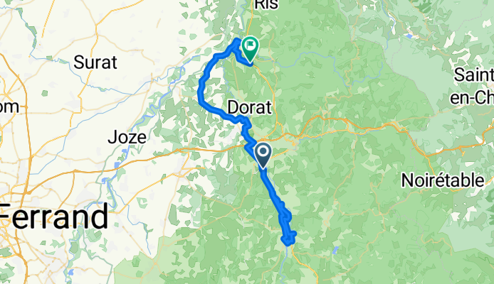 De Route de Courpière 57, Peschadoires à Les Charbonniers 22, Paslières