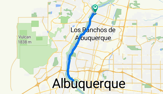 Route to 9651 Rio Grande Blvd NW, Albuquerque