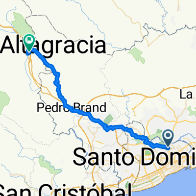 Ruta desde Respaldo Ramón Cáceres, Santo Domingo