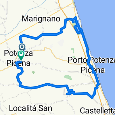 Da Contrada Carpineto 2b, Potenza Picena a Via La Concia 5/E, Potenza Picena