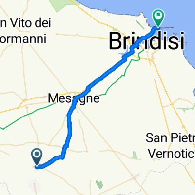 Da Via Pace 6, Torre Santa Susanna a Via Torpediniera Climene, Brindisi