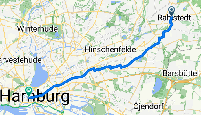 Veloroute 7 einwärts (Rahlstedt - City)