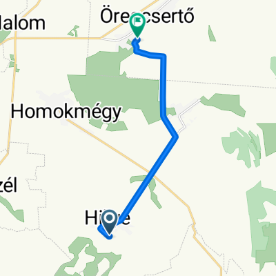 Route to Homokmégyi utca 14., Öregcsertő