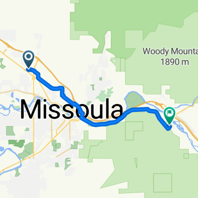 Route from 200 International Dr, Missoula