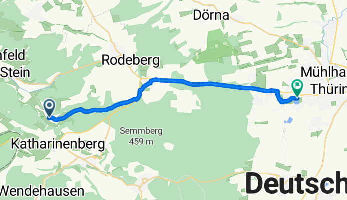 Lindenufer 6, Südeichsfeld nach Schwanenteichallee 45, Mühlhausen/Thüringen