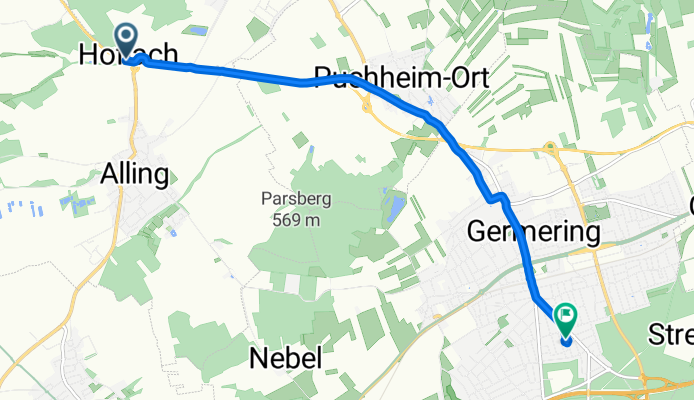 Hoflach 2, Alling nach Im Hart 16, Germering