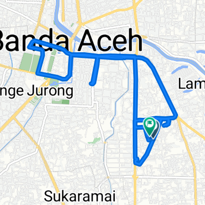 Route from Jalan Unmuha 53, Kecamatan Lueng Bata
