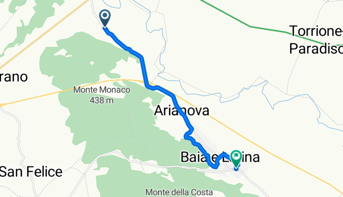 Da Strada Provinciale 34, Pietravairano a Via Rosario Livatino, Baia