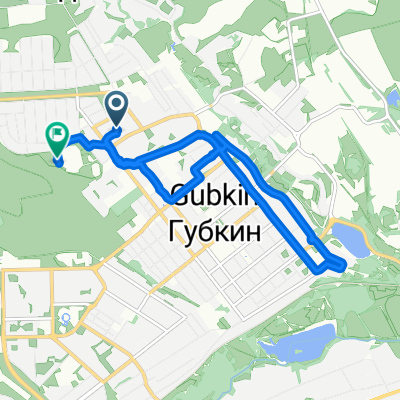 От улица Раевского, 20А, Губкин до Спортивный проезд, 3, Губкин