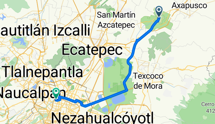 Carretera Pirámides, Teotihuacán to Calle Ciprés 800, Mexico City