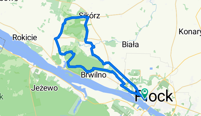 Szwajcaria Mazowiecka. Płock - Sikórz - Siecień - Płock