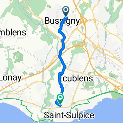 De Chemin de Villars 5, Bussigny-Lausanne à Chemin des Champs-Courbes, Ecublens VD