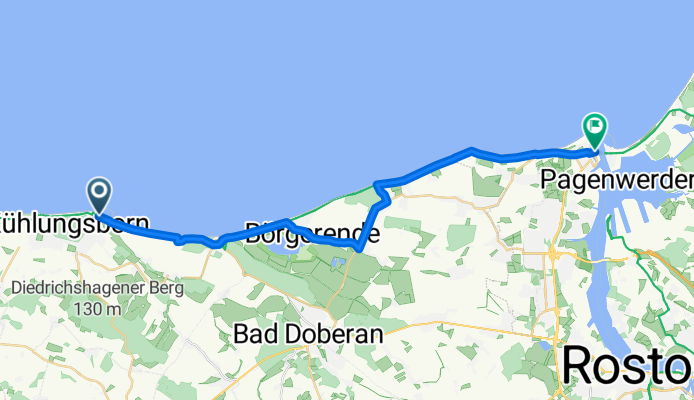 Cubanzestraße 66B, Kühlungsborn nach Am Bahnhof 9, Rostock