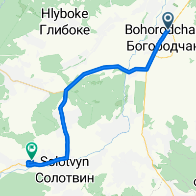 Route from Shevchenka Street, 7/1, Bohorodchany