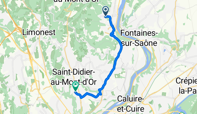 43 Rue Rochon, Couzon-au-Mont-d'Or to 36 Rue du Commandant Isra毛l, Saint-Didier-au-Mont-d'Or