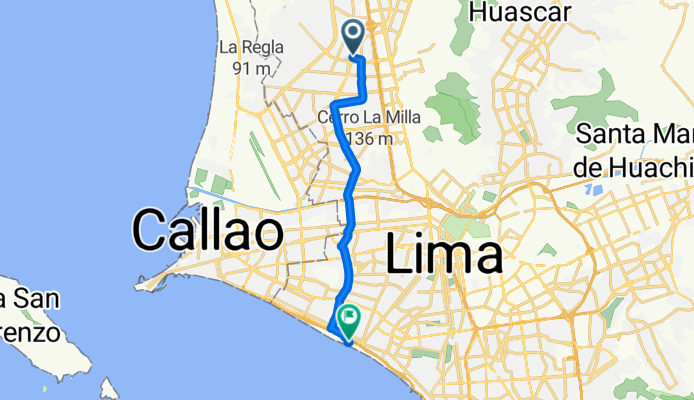 De Avenida Universitaria 5176, Los Olivos a Explanada 15000, Magdalena del Mar