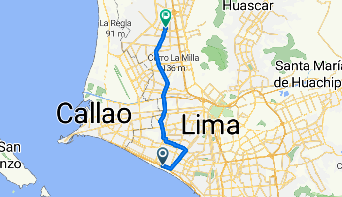 De Avenida Malecon Juan Bertolotto 201, San Miguel a Avenida Universitaria 5176, Los Olivos