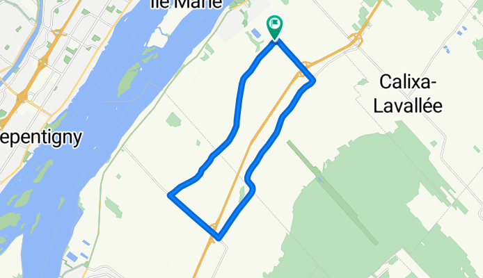 De 384 Montée Calixa-Lavallée, Verchères à 392–394 Rang du Haut-des-Terres-Noires, Verchères