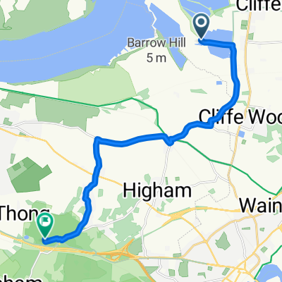 Route from Cliffe Ville, Salt Lane, Rochester