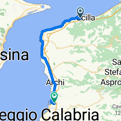 Da SS18, Scilla a Terza Stradella Giuffrè 10–20, Reggio di Calabria