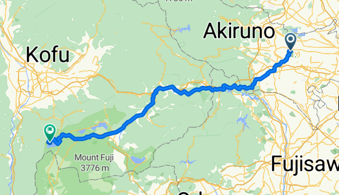 1-9, Kamisunacho 1-Chōme, Tachikawa to 県道709号, Minobu, Minamikoma-Gun