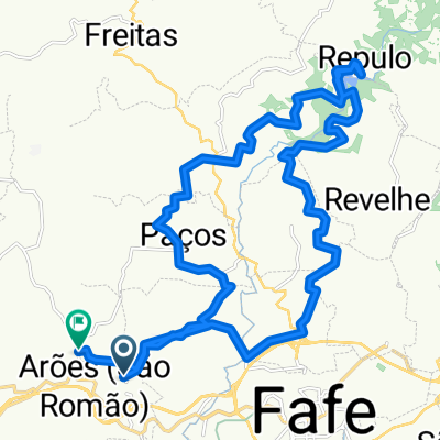 De Rua do Monte da Pena 1, Arões (São Romão) a barragem de Queimadela a Rua de Ferreiros 271, Arões (São Romão)