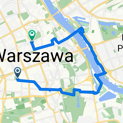 Trasa od Kasi przez Łazienki, las przy Wiśle aż do Matiego