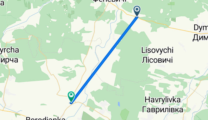 маршрут с Киевская улица, Катюжанка