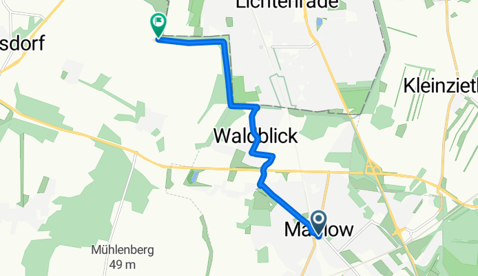Route von Glasower Damm 4B, Blankenfelde-Mahlow